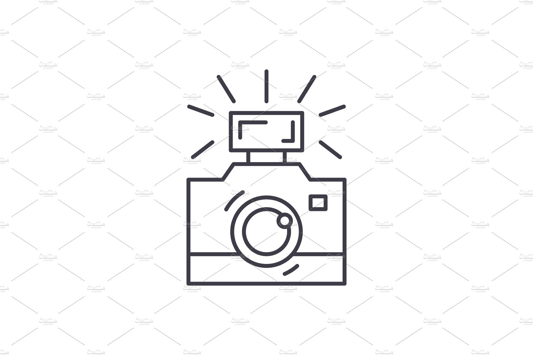 Photography line icon concept cover image.