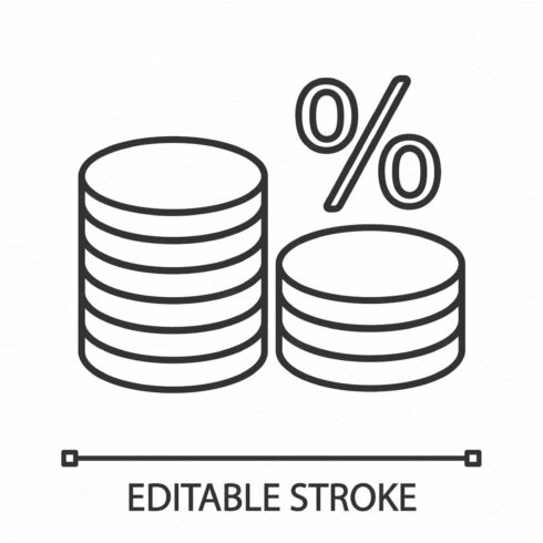 Coin stack with percent linear icon cover image.