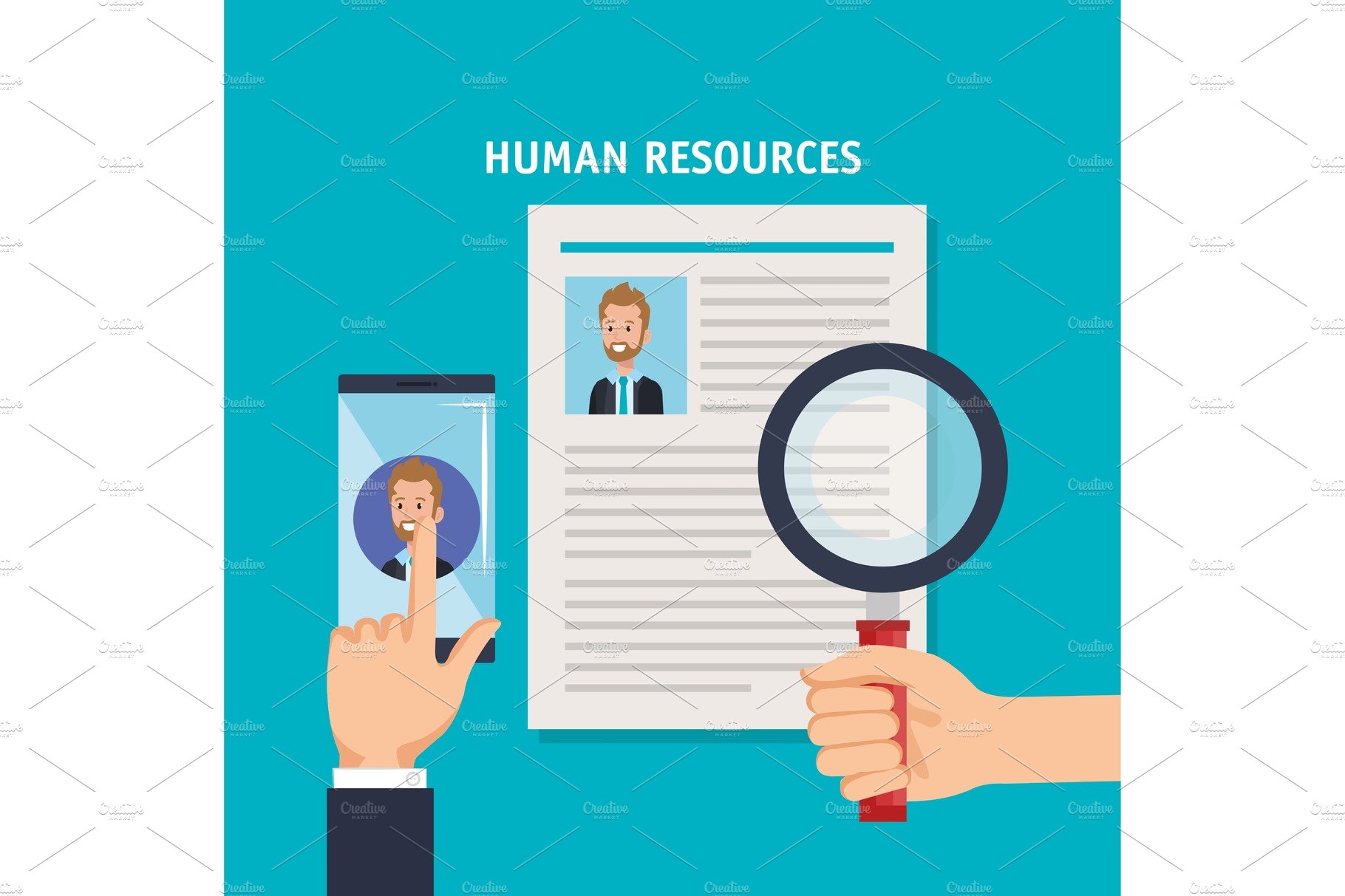 human resources set icons cover image.