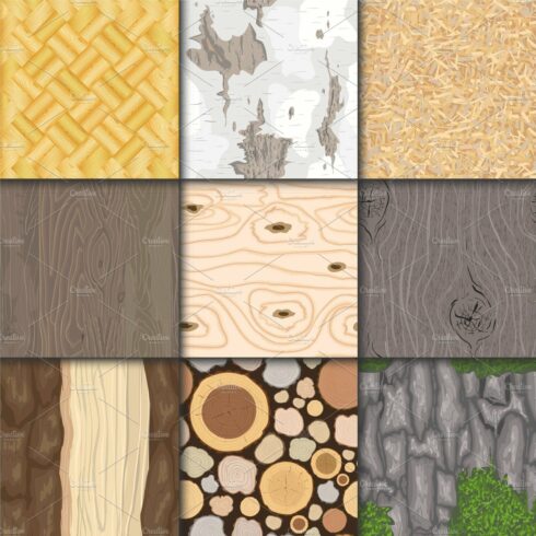 Wood background wooden texture vector seamless pattern natural hardwood mat... cover image.