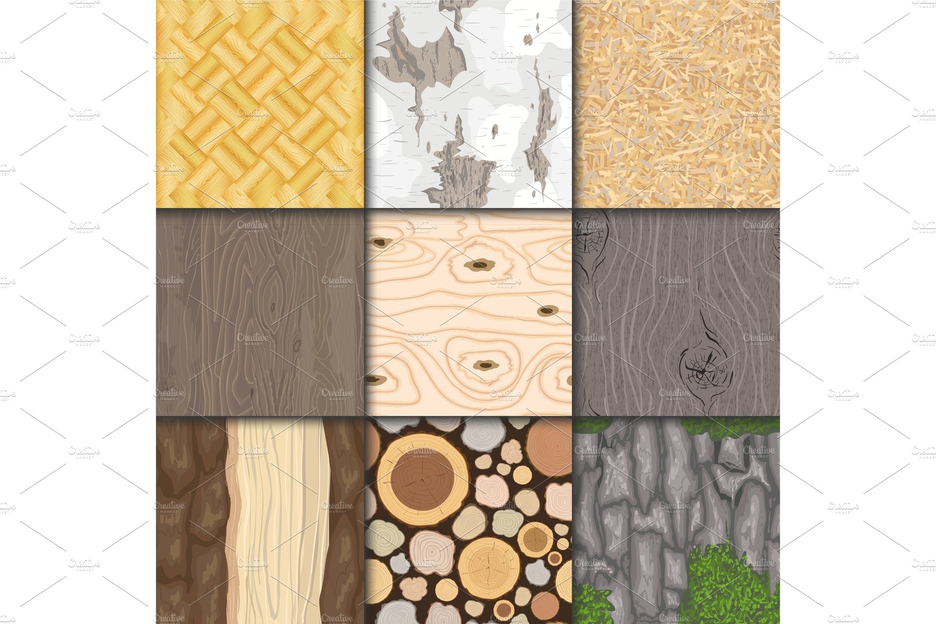 Wood background wooden texture vector seamless pattern natural hardwood mat... cover image.