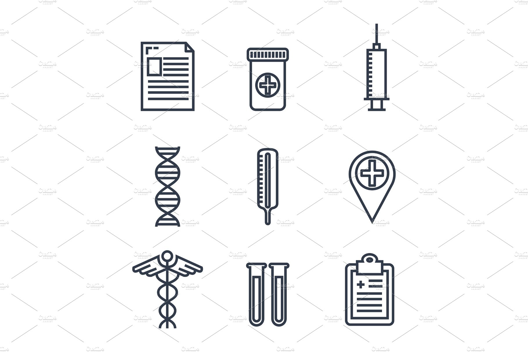 healthcare medical set icons cover image.