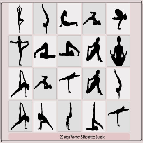 woman practicing yoga,Shapes of woman doing yoga fitness workout,Slim sportive young woman doing yoga & fitness exercises, cover image.