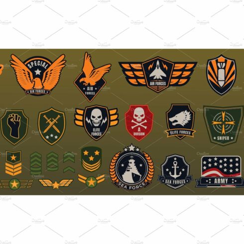 Army military badge vector cover image.