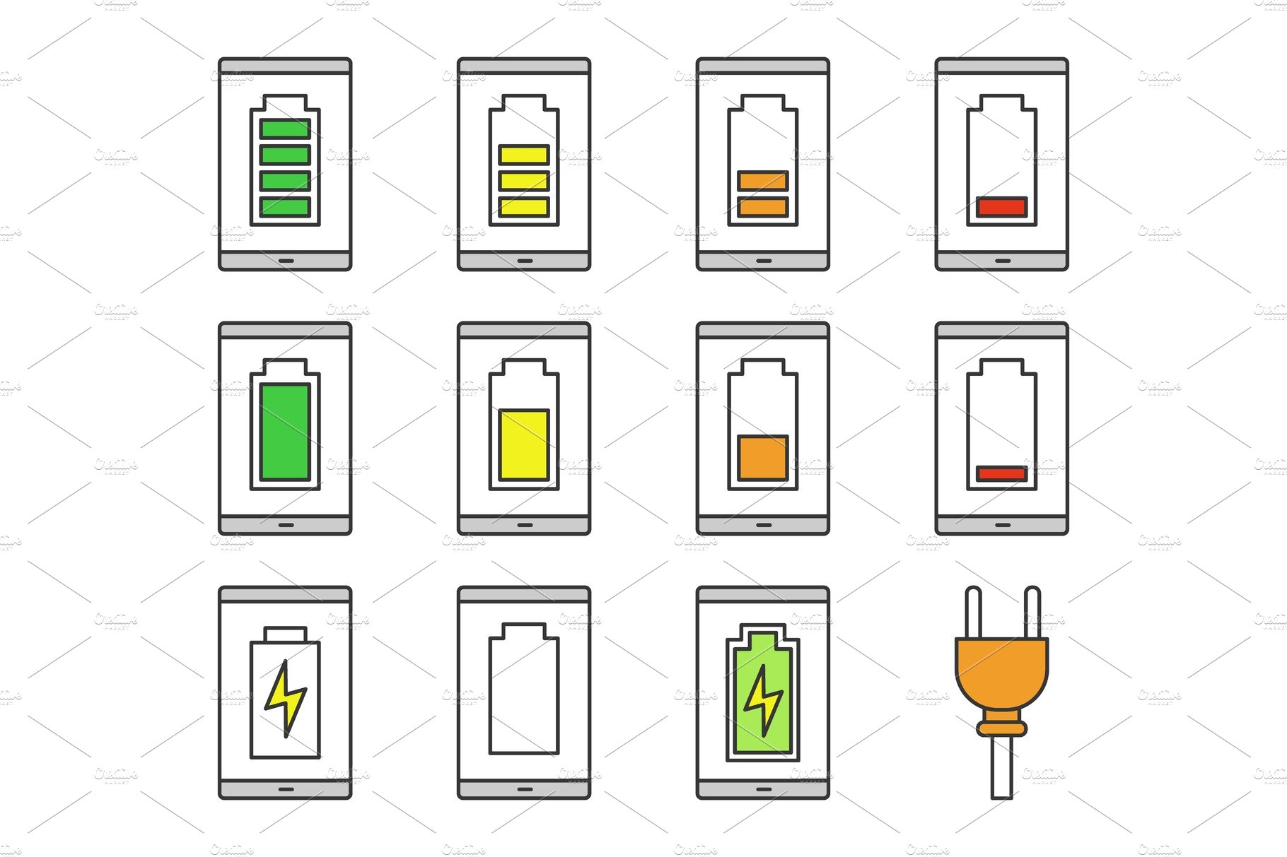 Smartphone battery charging icons cover image.