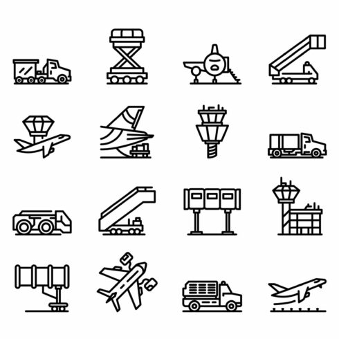 Airport ground support service icons cover image.