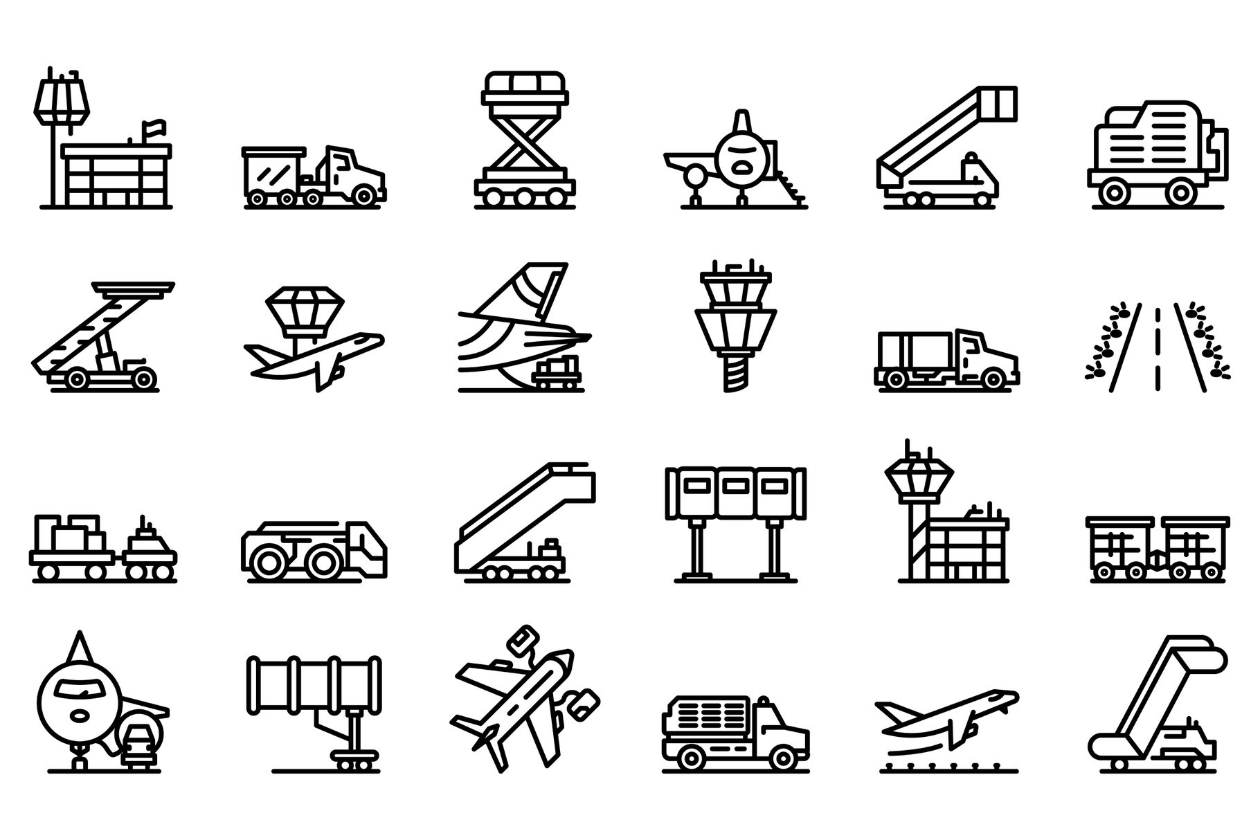 Airport ground support service icons cover image.