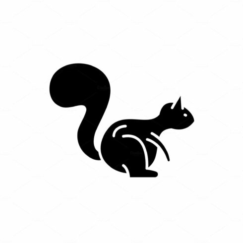 Squirrel black icon, vector sign on cover image.