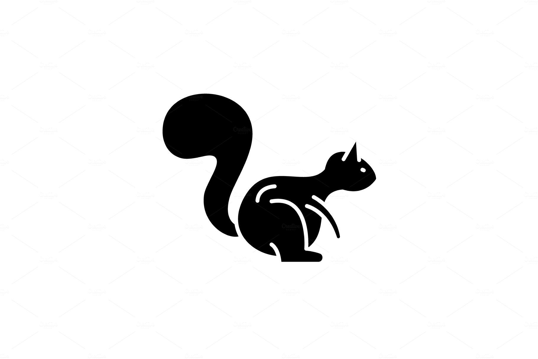 Squirrel black icon, vector sign on cover image.