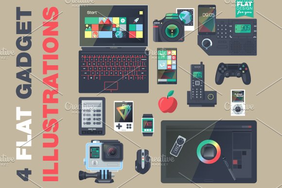 Gadgets in Flat Style cover image.