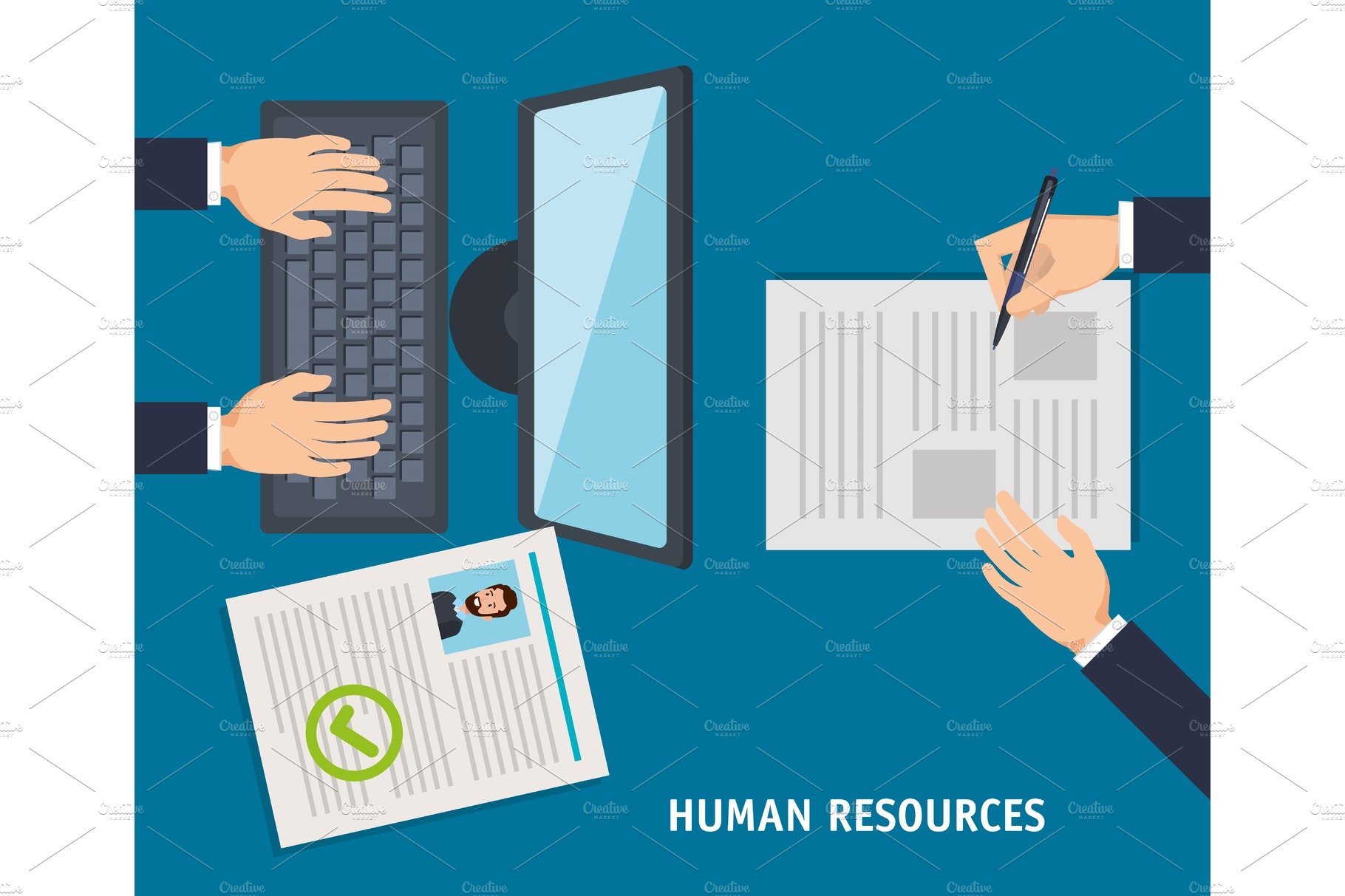 human resources set icons cover image.