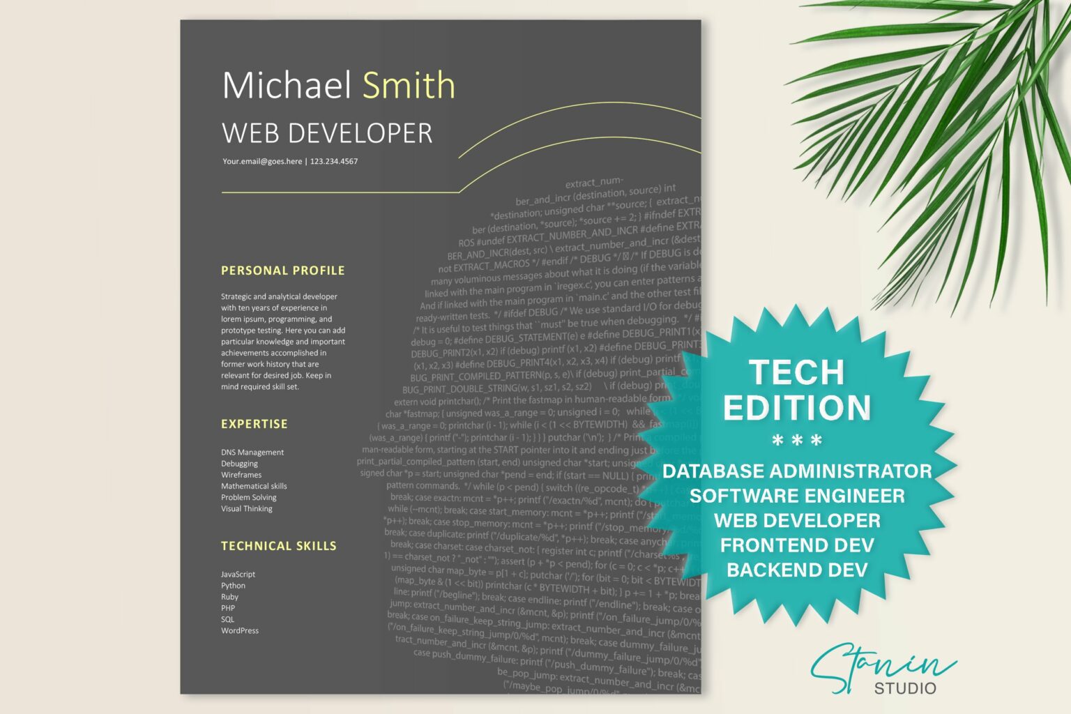 Developer Resume Template Word – MasterBundles