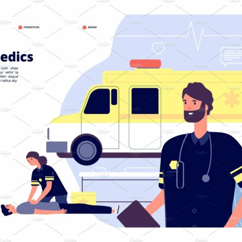 Ambulance service. Paramedic nurses cover image.