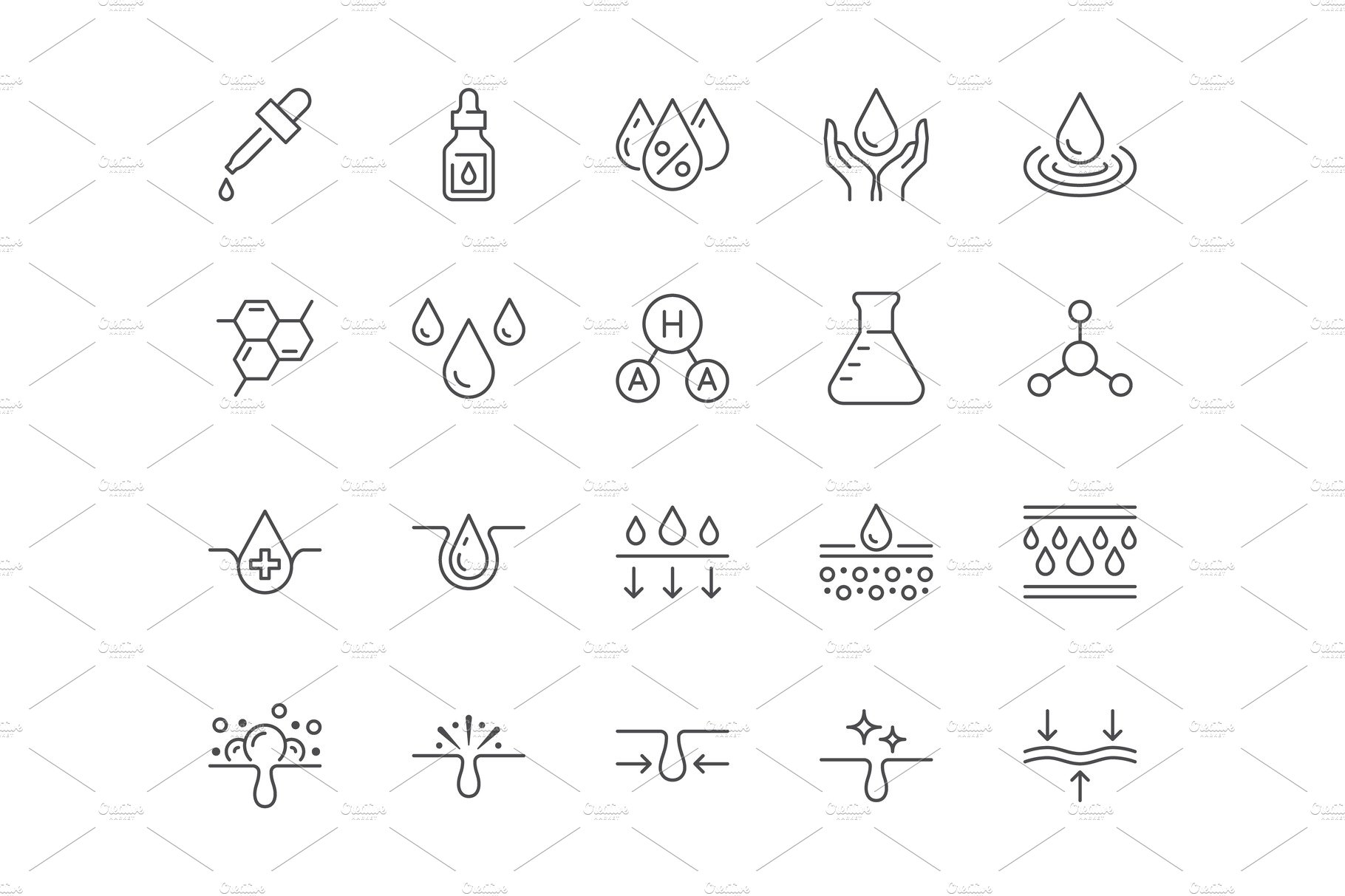 Skincare Line Icons preview image.