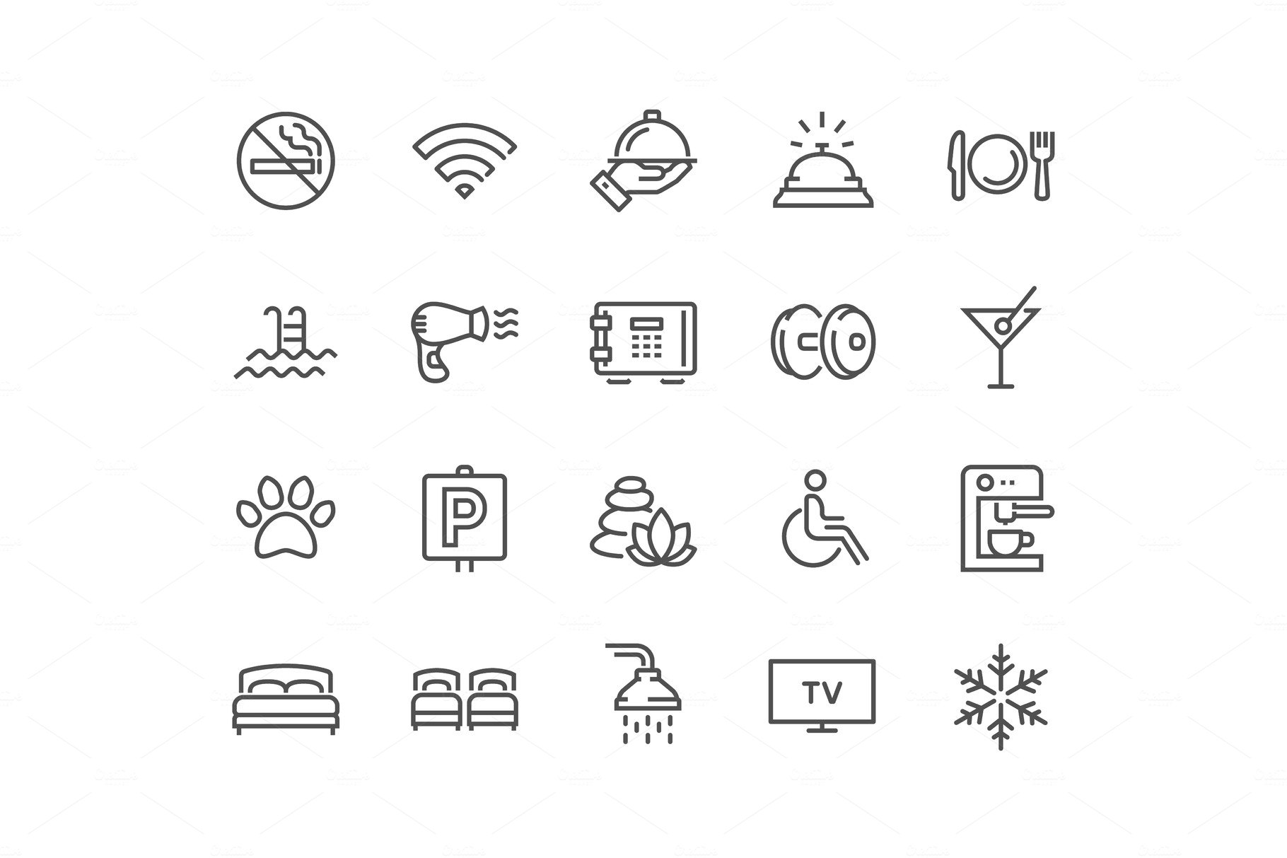 Line Hotel Icons cover image.