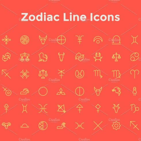 Zodiac Line Icons cover image.