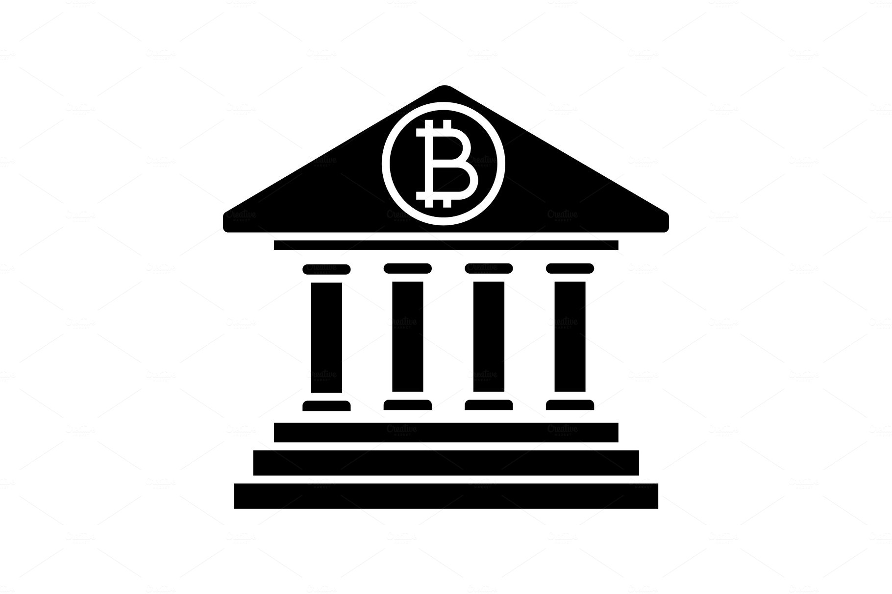 Bitcoin banking glyph icon cover image.
