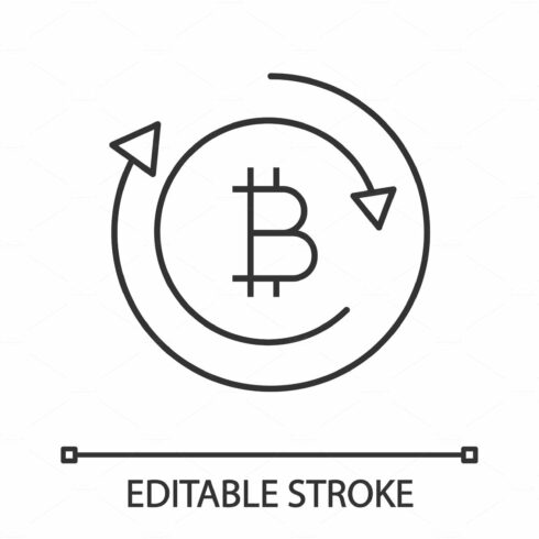 Bitcoin exchange linear icon cover image.