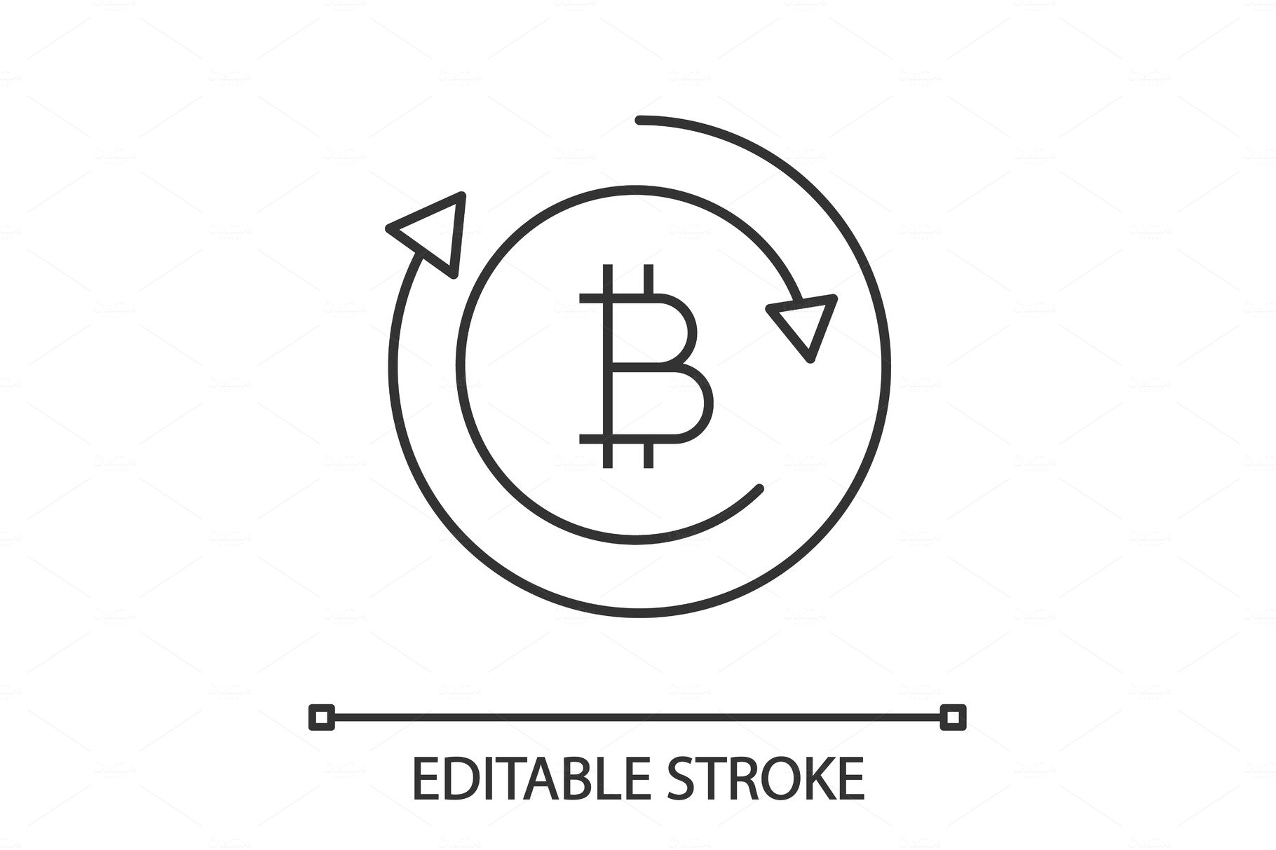 Bitcoin exchange linear icon cover image.