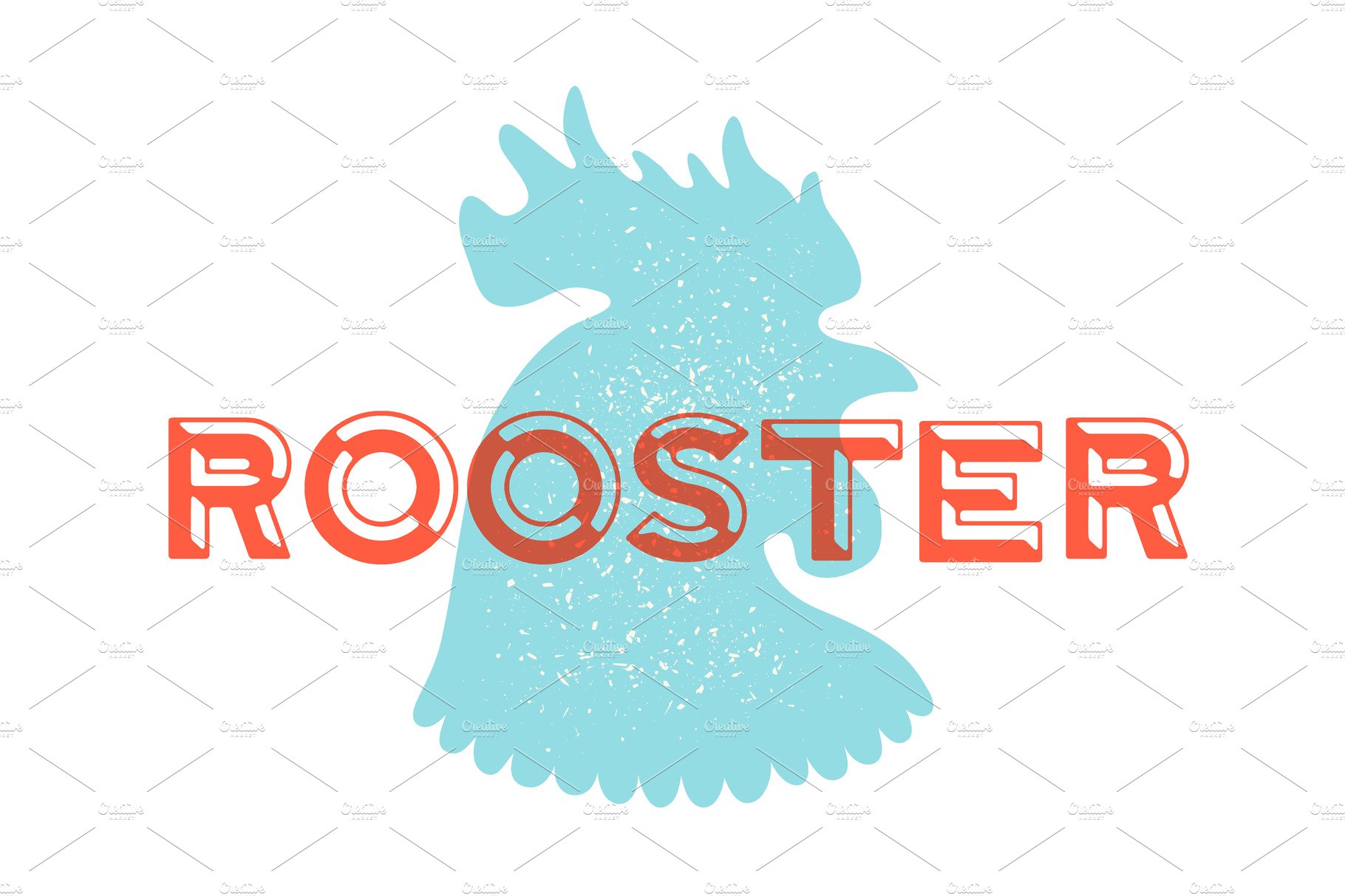 Rooster, poultry. Vintage logo cover image.