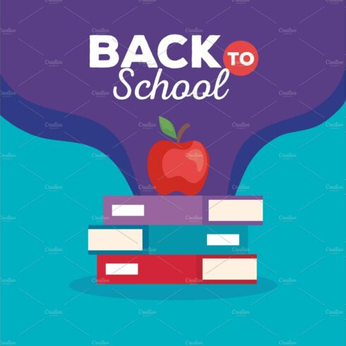 back to school banner with pile of cover image.