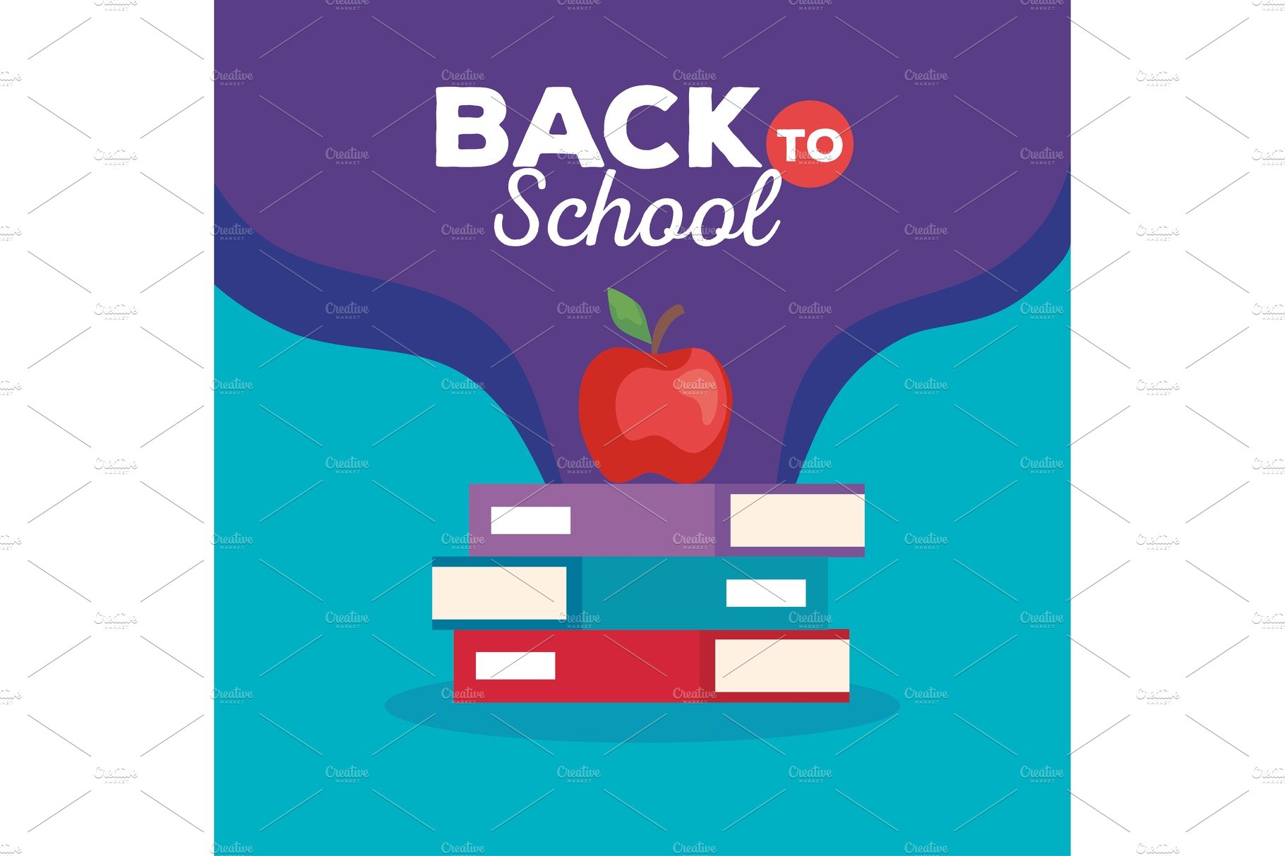 back to school banner with pile of cover image.
