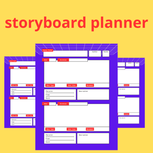 storyboard planner template cover image.