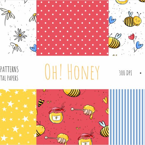 Bee Digital Paper Bee Pattern cover image.