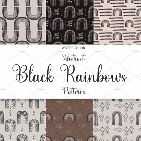Watercolor Black Rainbows Patterns cover image.