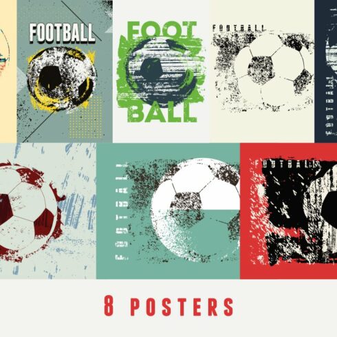 Football vintage grunge posters. cover image.