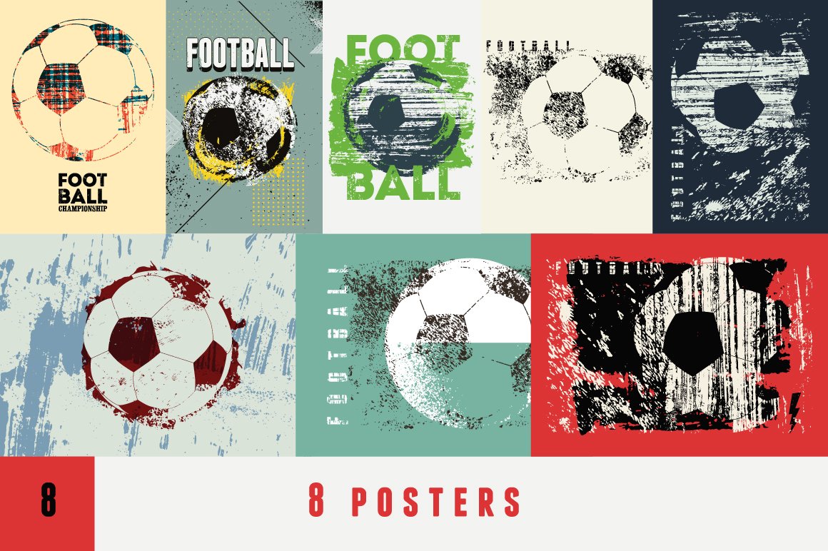 Football vintage grunge posters. cover image.