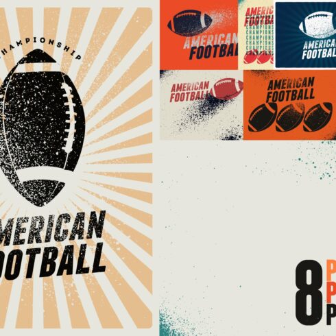 American Football grunge posters. cover image.