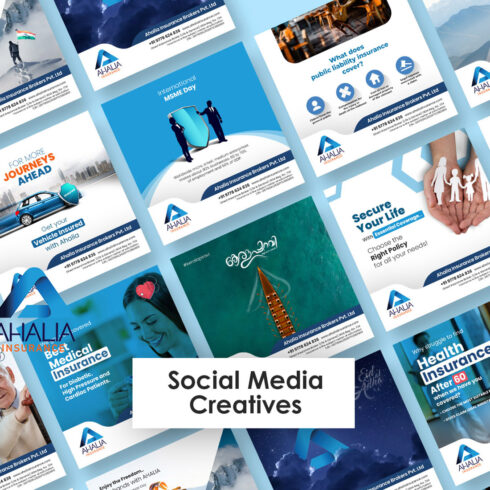 Social Media Creatives for Insurance Company | Social Media Posters Bundle cover image.