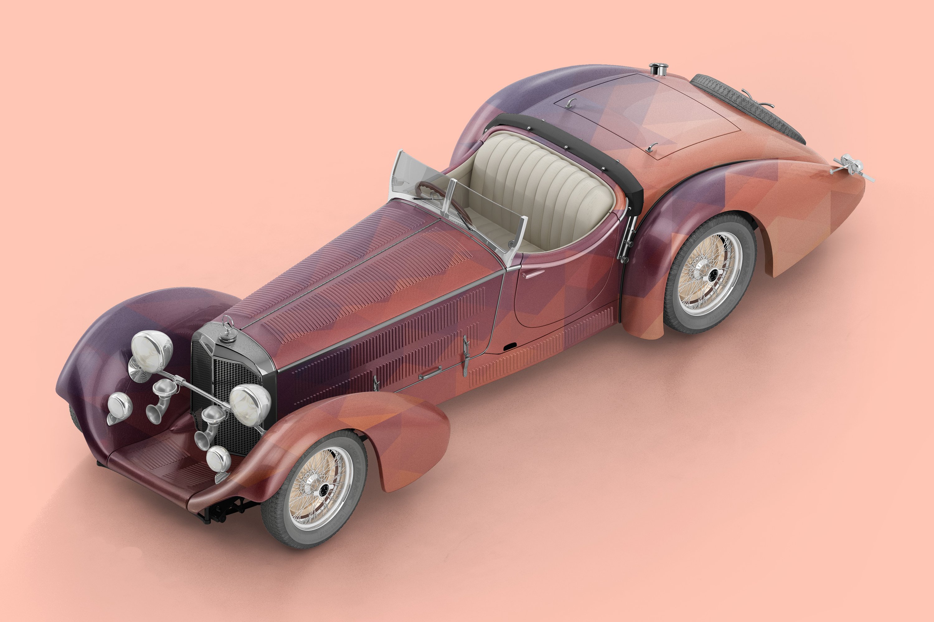 Vintage Classic Car Mockup preview image.