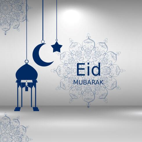 Eid Mubarak Aesthetic Social Media Editable PSD Template cover image.