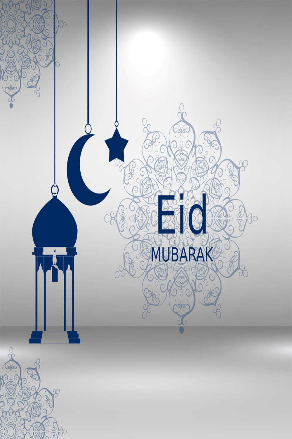 Eid Mubarak Aesthetic Social Media Editable PSD Template pinterest preview image.