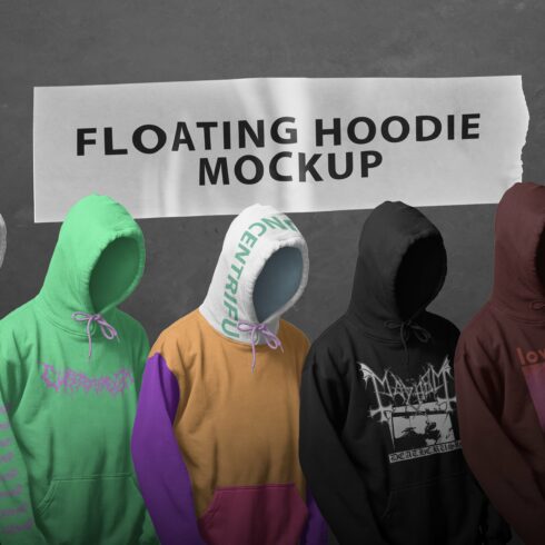 Realistic Floating Hoodie Mockup cover image.