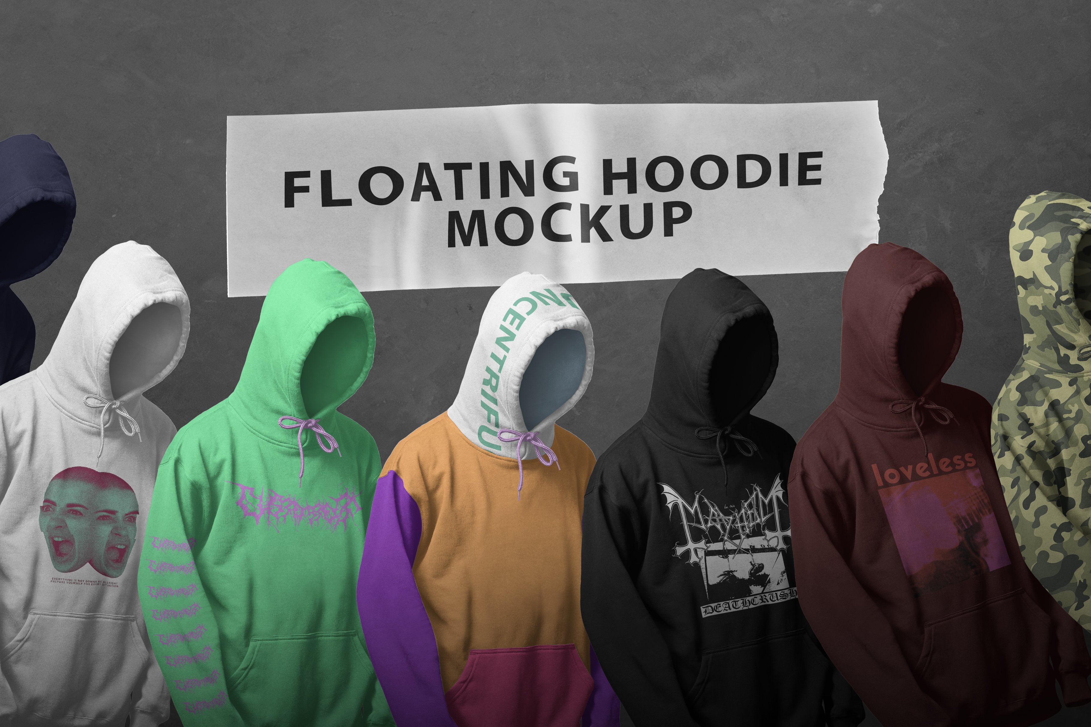 Realistic Floating Hoodie Mockup cover image.