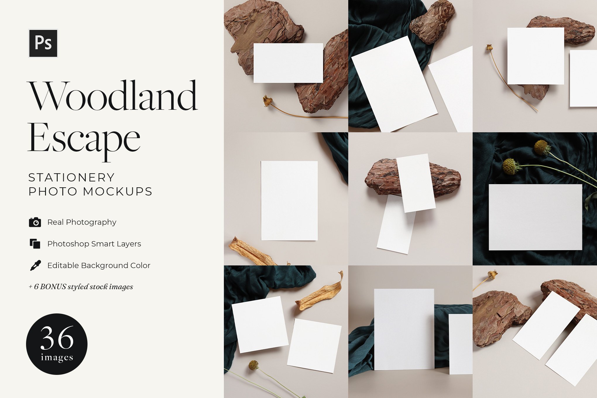 Natural Stationery Mockup Collection cover image.