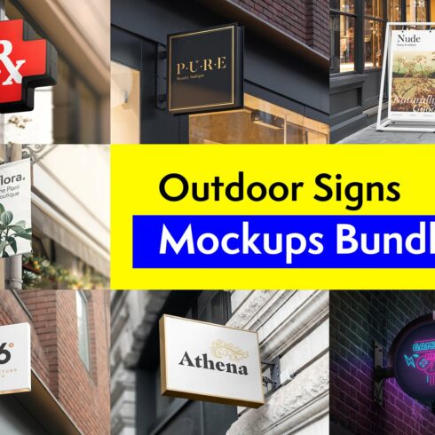 Outdoor Signs Mockups Bundle cover image.