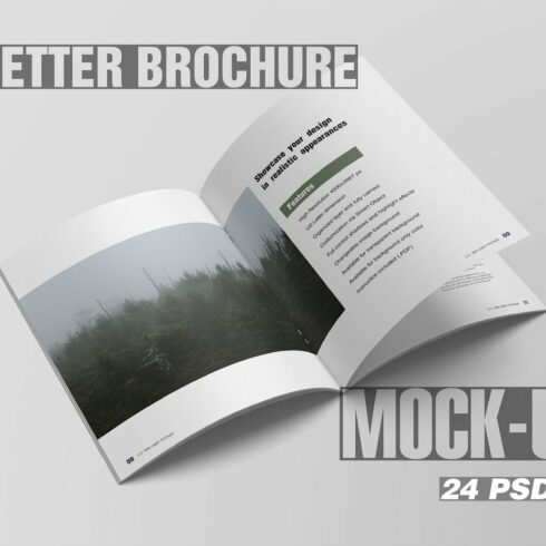 US Letter Brochure/Magazine Mockup cover image.