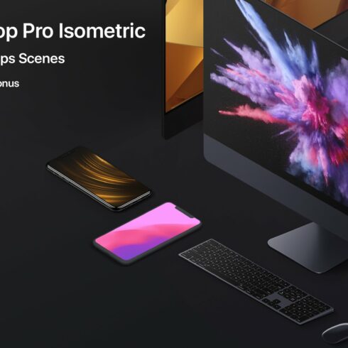 Desktop Pro 10 Isometric Mockups cover image.