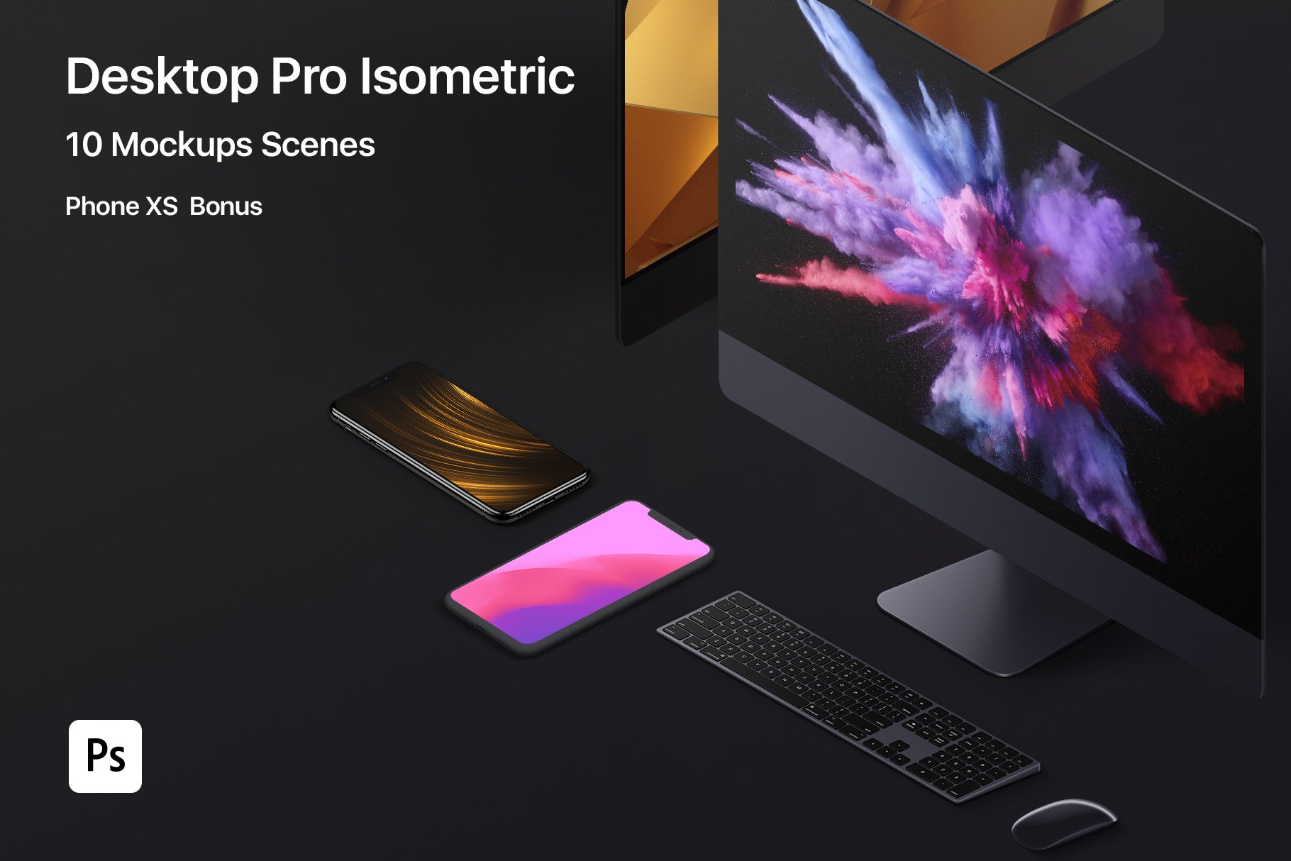 Desktop Pro 10 Isometric Mockups cover image.