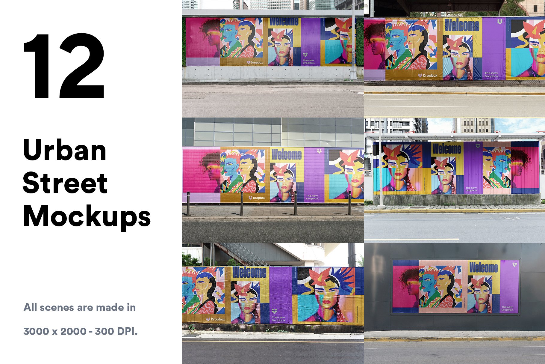 12 Urban Street Mockups - PSD cover image.