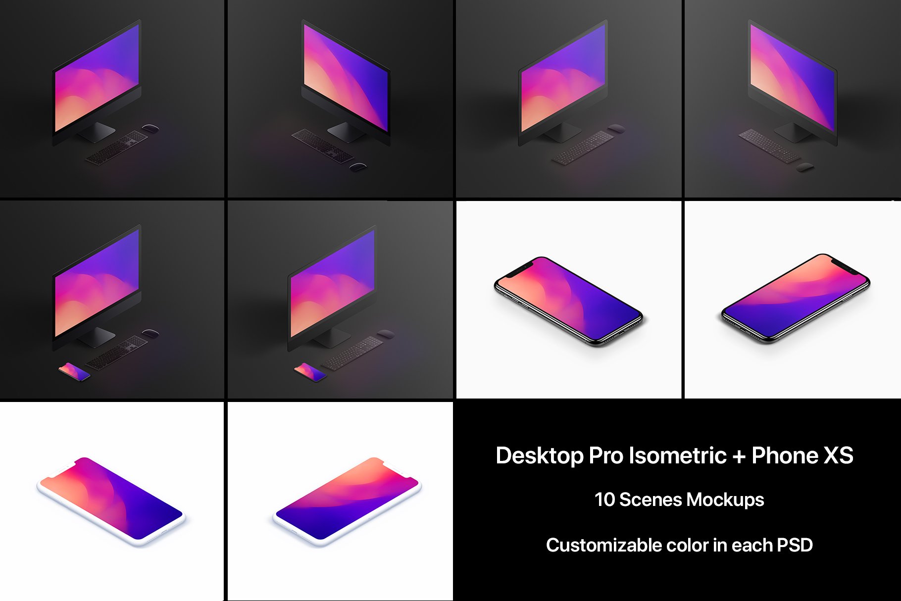 Desktop Pro 10 Isometric Mockups preview image.