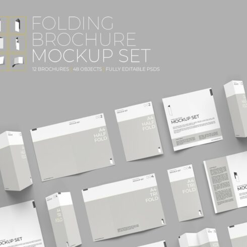Folding Brochure Mockup Set cover image.