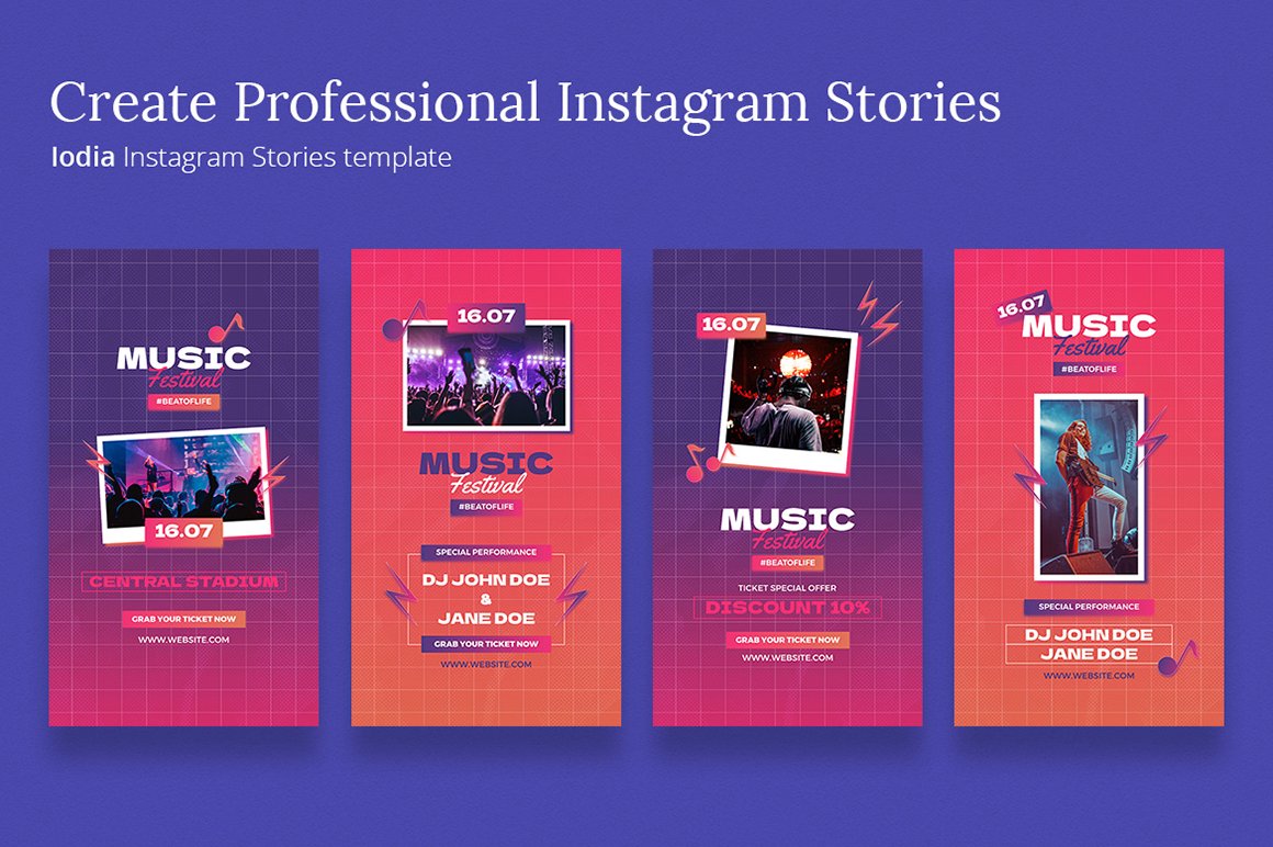 Music Festival Instagram Stories preview image.