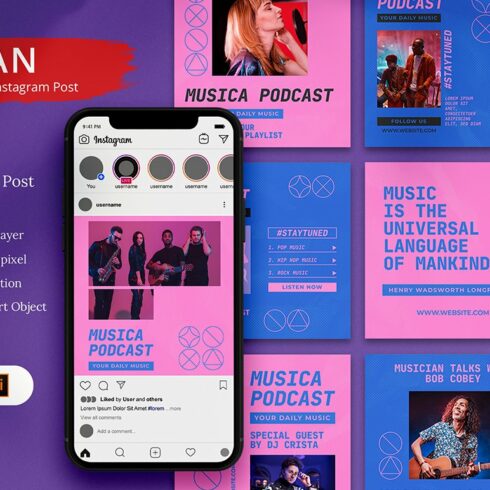 Sican - Music Podcast Instagram Post cover image.