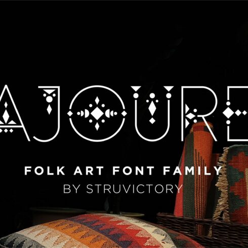 Ajoure - Folk Art Logo Font Family cover image.