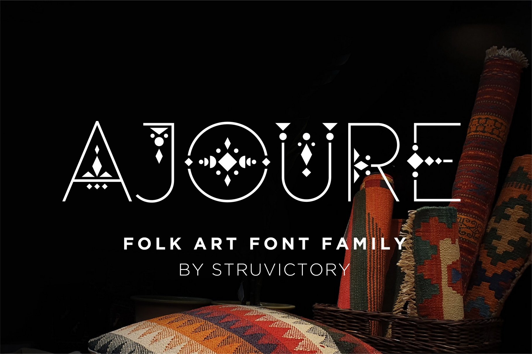 Ajoure - Folk Art Logo Font Family cover image.